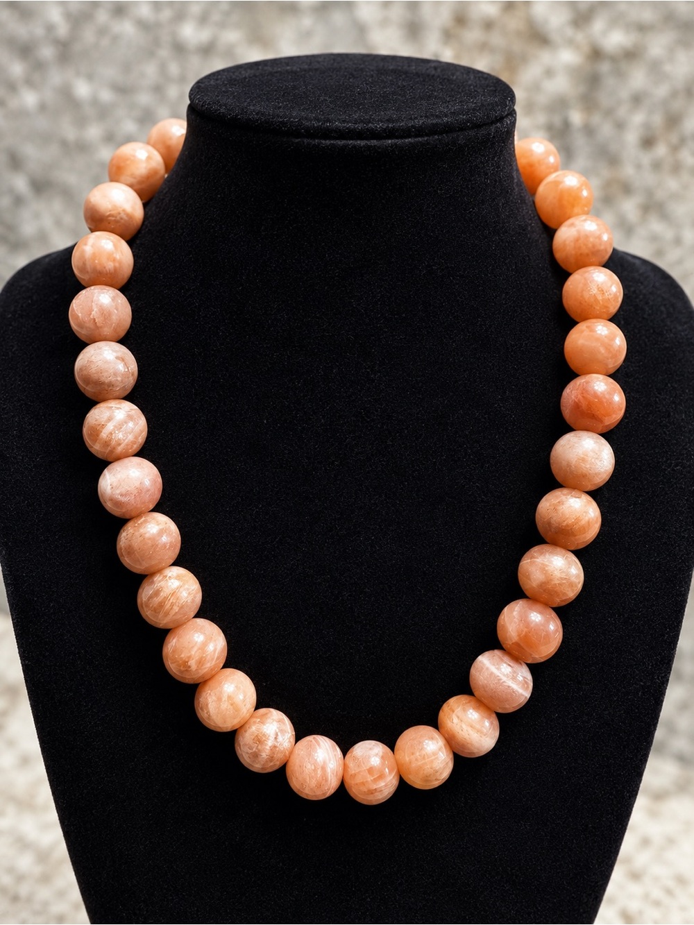 Natural Pink Agate Beaded Necklace Pink Sands Boho Coastal 16”